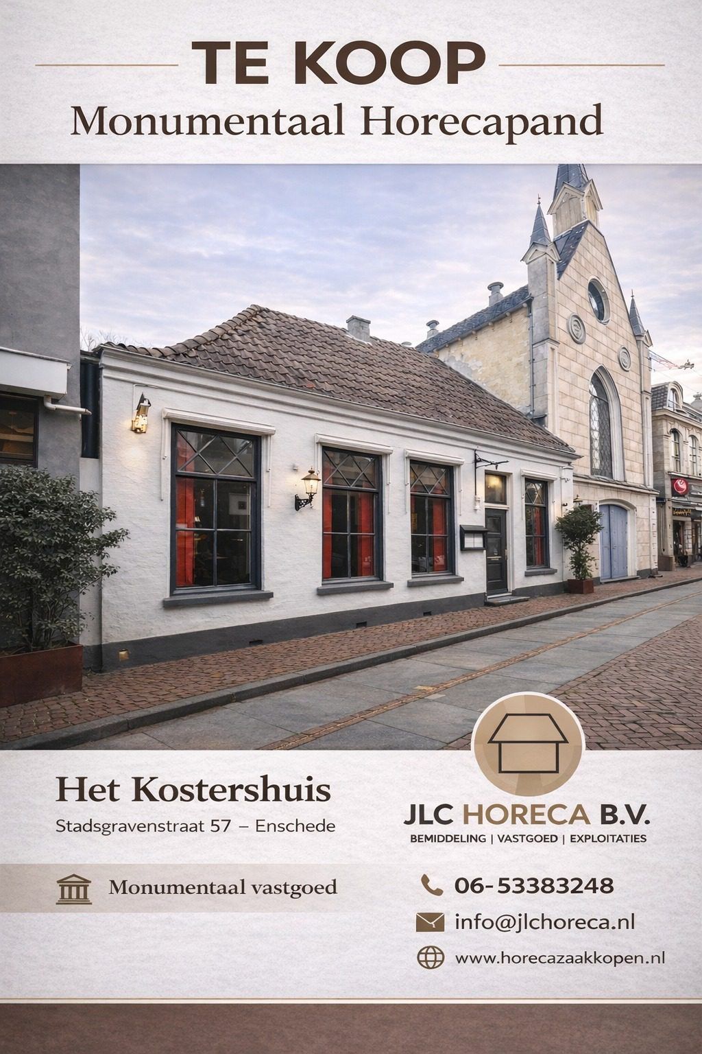 Foto 1 van 8: Horeca- onroerendgoed te koop in Enschede, Overijssel — Enschede – Monumentaal Horecapand Het Kostershuis