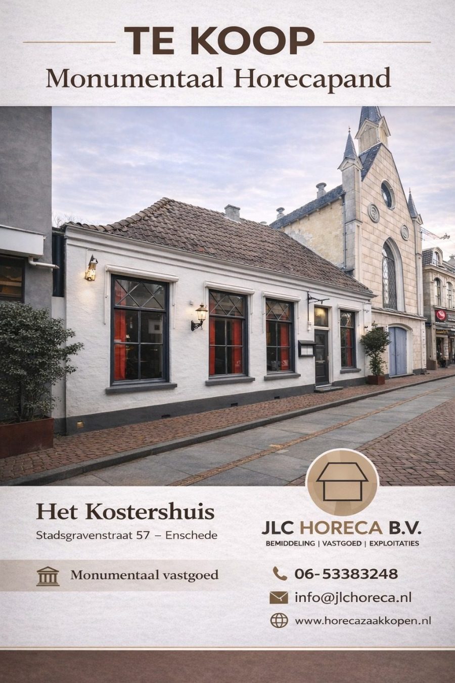 Horeca- onroerendgoed te koop in Enschede, Overijssel — Enschede – Monumentaal Horecapand Het Kostershuis