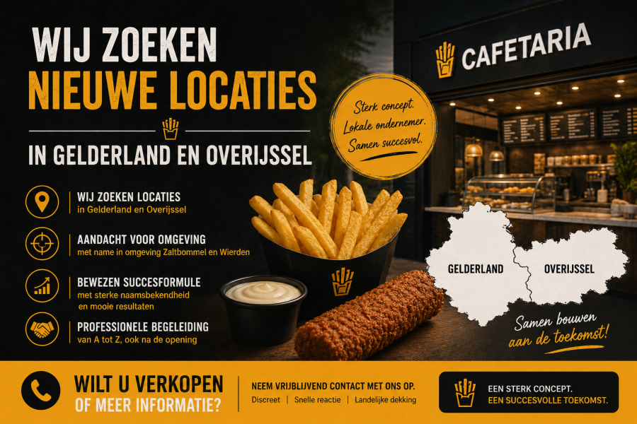 Cafetaria-snackbar ter overname in Gelderland — Cafetaria verkopen?